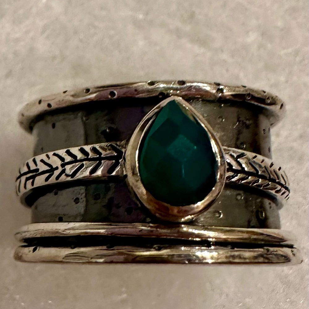 Sterling, silver, spinner ring, 7